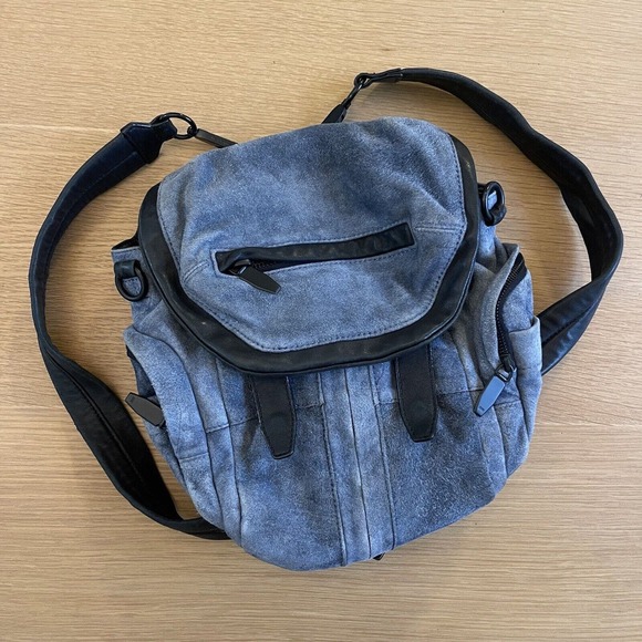 Alexander Wang Handbags - Alexander Wang Marti Suede Leather Blue Mini Backpack